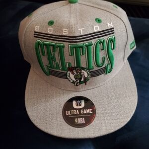 Boston Celtics Gray and Green Snapback Hat - Ultra Game NBA